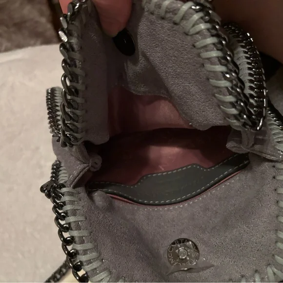 Stella Mccartney Falabella Mini Gray bag metallic chain - Picture 2 of 4